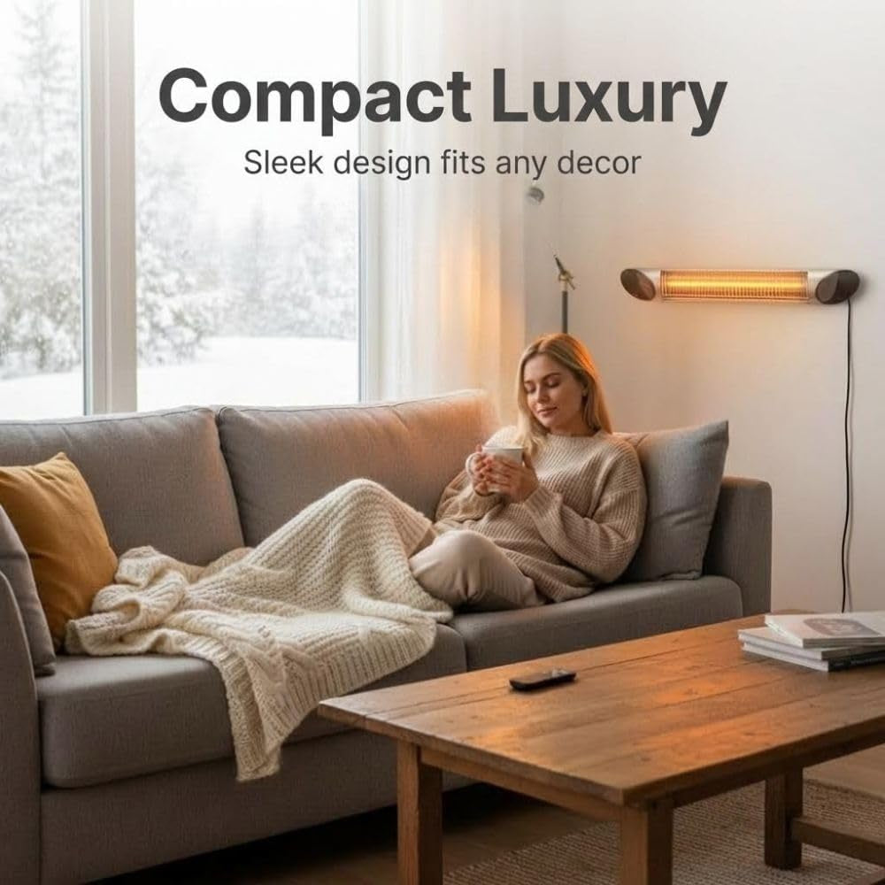Blade Infrared Heater 1500W Silver with Remote Control