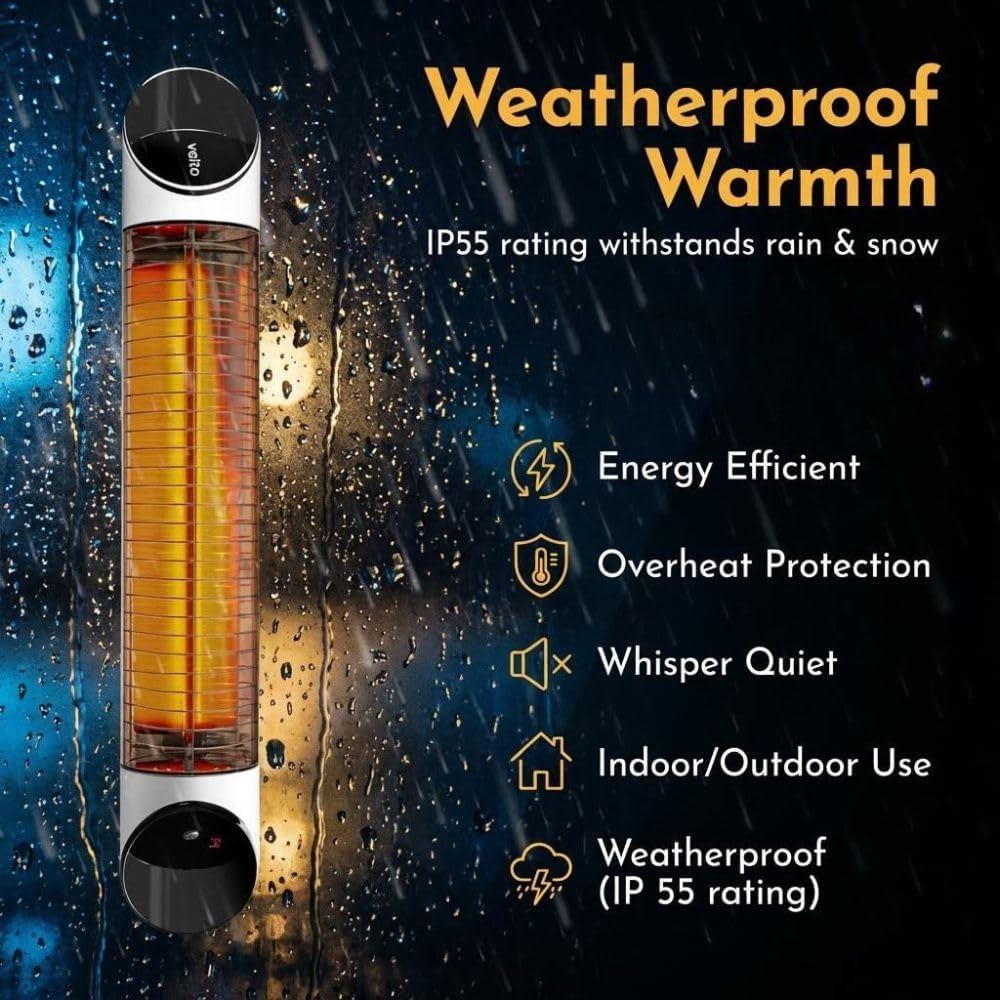 Blade Infrared Heater 1500W Silver with Remote Control