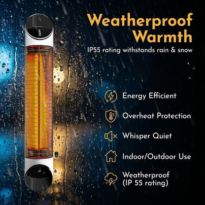 Blade Infrared Heater 1500W Silver with Remote Control