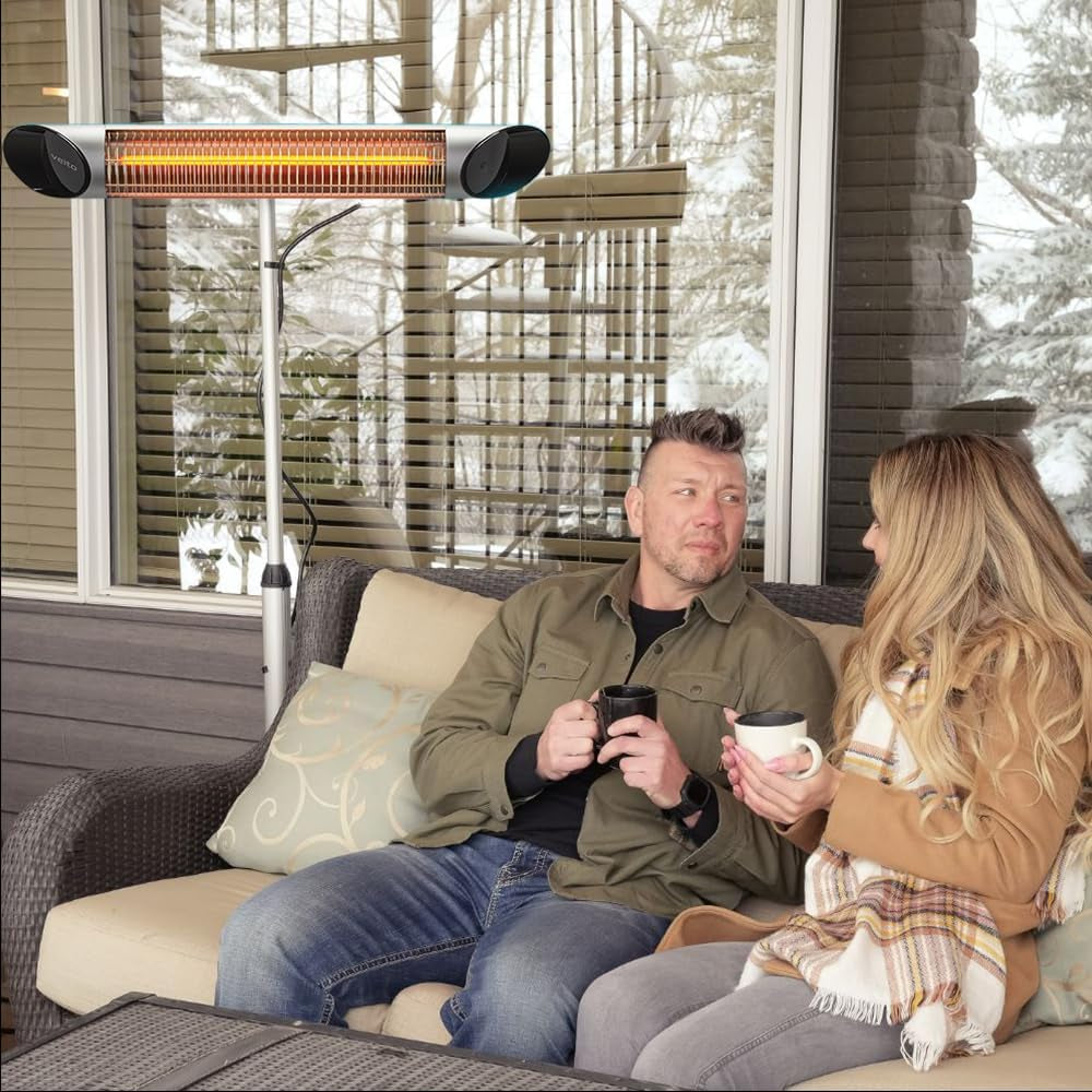 Blade Infrared Heater 1500W Silver with Remote Control